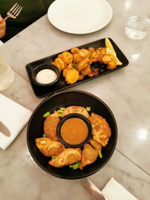 Calamari and dumplings at LOV - McGill in Montreal