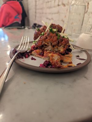 Chicken and waffle (brunch) at LOV - McGill in Montreal