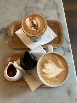 cappuccino and latte   at LOV - McGill in Montreal