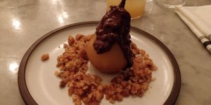 Poached pear at LOV - McGill in Montreal