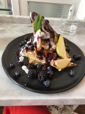 Sunday brunch waffle - excellent! at LOV - McGill in Montreal