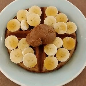 Banana, peanut butter and maple syrup at Brunchroom in Amsterdam