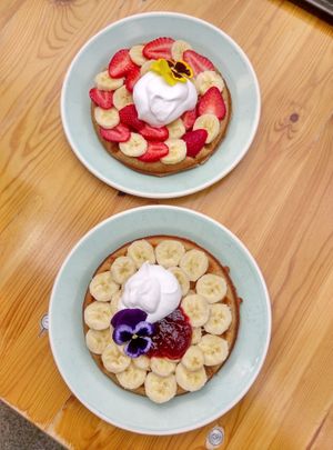 Vegan waffles at Brunchroom in Amsterdam