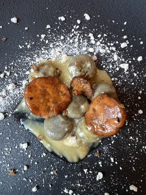 Gnocchi and chanterelles   at Avelo in Toronto