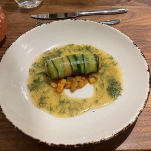 Mushroom Pate with Ratatouille!  at Avelo in Toronto