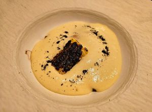 Black Bean Miso, Chanterelle Mushroom, Corn at Avelo in Toronto