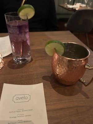 Craft cocktails  at Avelo in Toronto