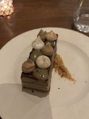 Dessert, almond cake   at Avelo in Toronto