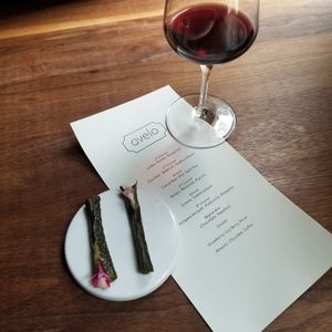 Cucumber & split pea amuse at Avelo in Toronto