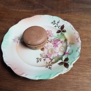 Mignardise chocolate & hazelnut macaroon at Avelo in Toronto
