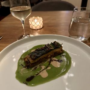 4th Course: Hedgehog & Portobello Mushrooms, Chestnuts, Horseradish   at Avelo in Toronto