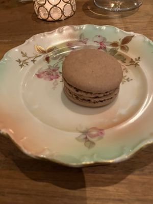 Chocolate hazelnut mignardise.  Who knew that pre-dessert dessert was a thing? at Avelo in Toronto