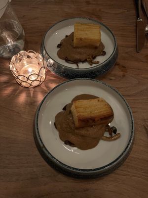 Cinnamon cap mushrooms, mushroom mousse, kohlrabi dauphinoise  at Avelo in Toronto