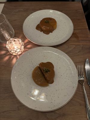 White bean tempeh, squash  at Avelo in Toronto