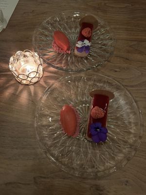 Raspberry kombucha sorbetto, raspberry cheesecake, trompe l’oeil raspberry mousse  at Avelo in Toronto