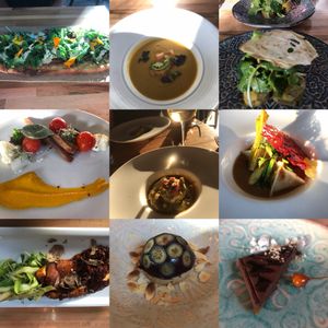 Our delicious dinner. at Avelo in Toronto