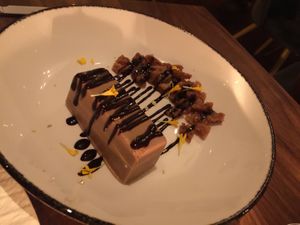 Chocolate ice cream with soy sauce and black garlic (so good!!!) at Avelo in Toronto