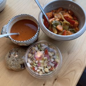 Vegan lunch assortment at Lucy's Market in Soldotna