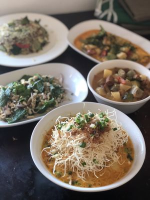 Vegan dishes from my cooking  class at Vegan Heaven in Chiang Mai