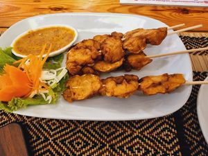 Mushroom skewers at Vegan Heaven in Chiang Mai
