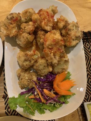 Cauliflower Wings/Bites/Fritters  at Vegan Heaven in Chiang Mai