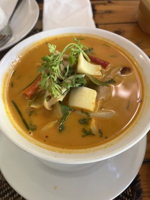 Tom Yum Soup at Vegan Heaven in Chiang Mai