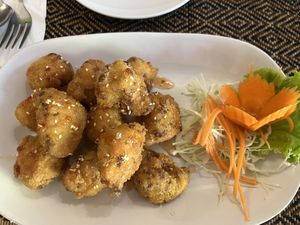 Cauliflower wings at Vegan Heaven in Chiang Mai