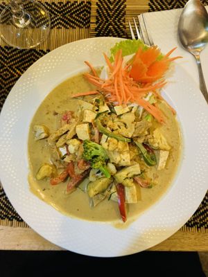 Panang curry at Vegan Heaven in Chiang Mai
