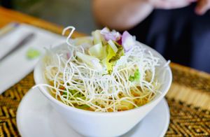 1/3 Portion of Khao Soi
Photo Credit: Phil Moore at Vegan Heaven in Chiang Mai