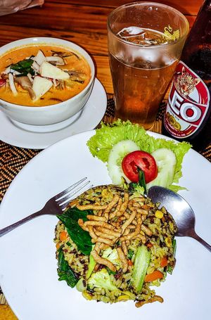 Tom Yam & Fried Rice at Vegan Heaven in Chiang Mai