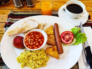 English Brekkie Set at Vegan Heaven in Chiang Mai