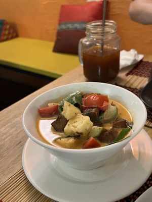 Duck red curry  at Vegan Heaven in Chiang Mai