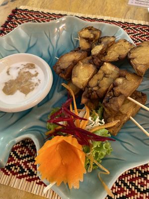 I LOVED this dish. Mushroom satay    at Vegan Heaven in Chiang Mai