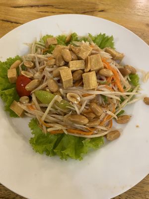 Papaya salad   at Vegan Heaven in Chiang Mai