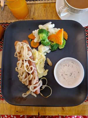 Bangers and mash at Vegan Heaven in Chiang Mai