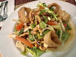 Yum 3 Krob ยำสามกรอบ (vegan heaven salad )  at Vegan Heaven in Chiang Mai