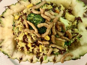 Pineapple fried rice   at Vegan Heaven in Chiang Mai