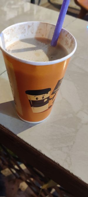 Pumpkin coconut milk (was sweet potato) at Vegan Heaven in Chiang Mai