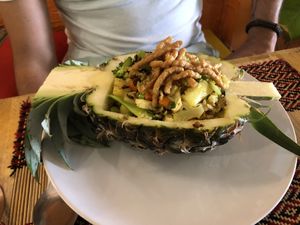 Fried rice with pineapple, my husband really like it  at Vegan Heaven in Chiang Mai