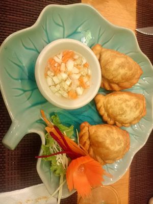 Samosa at Vegan Heaven in Chiang Mai