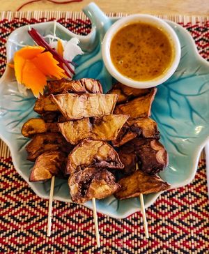 Mushroom Satay at Vegan Heaven in Chiang Mai