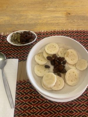 Porridge with soya milk  at Vegan Heaven in Chiang Mai