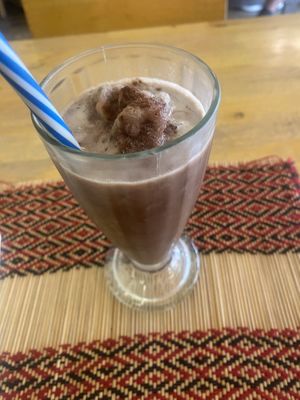 Chocolate ‘milk shake'  at Vegan Heaven in Chiang Mai