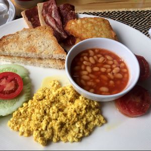 Breakfast set at Vegan Heaven in Chiang Mai