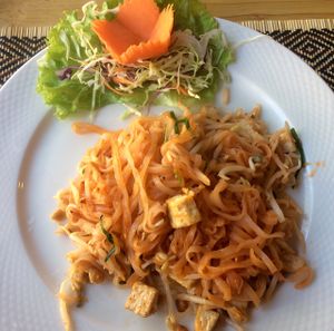 Pad Thai. Decent, but not the best. Plenty of other things on the menu that we would get again before this. at Vegan Heaven in Chiang Mai
