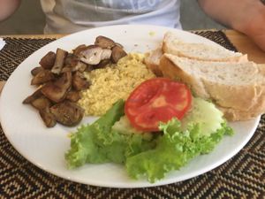 Egg with Mushrooms at Vegan Heaven in Chiang Mai