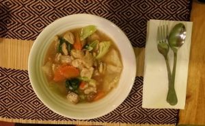 noodle soup at Vegan Heaven in Chiang Mai