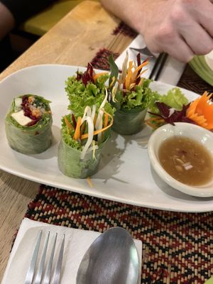 Fresh spring rolls   at Vegan Heaven in Chiang Mai