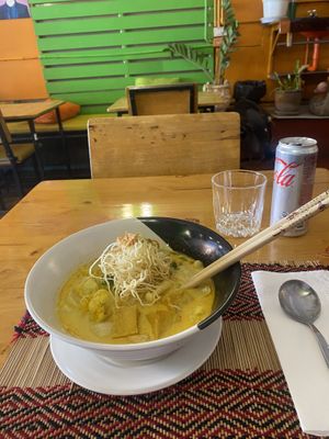 Khao Soi  at Vegan Heaven in Chiang Mai