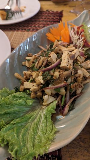 Laab hed at Vegan Heaven in Chiang Mai